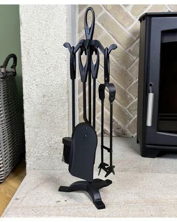 4 Piece Fire Companion Set + Stand