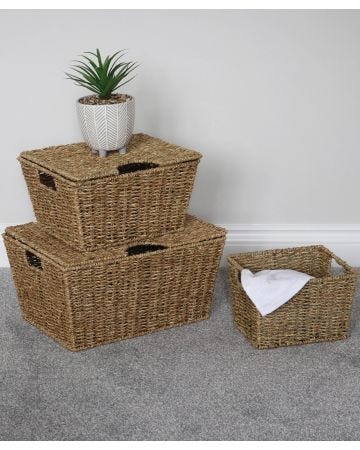 3 Rectangular Storage Baskets