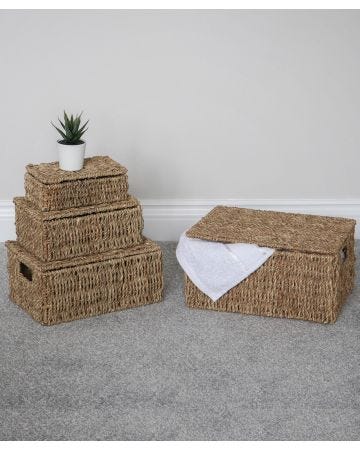 4 Rectangular Storage Baskets