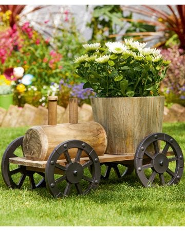 Wooden Tractor Planter