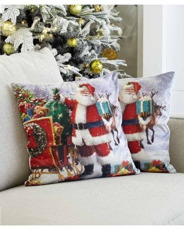 2 Santa Cushion Covers
