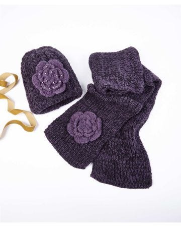 Flower Hat & Scarf Set