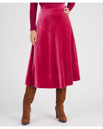 Velour Bias Cut Skirt