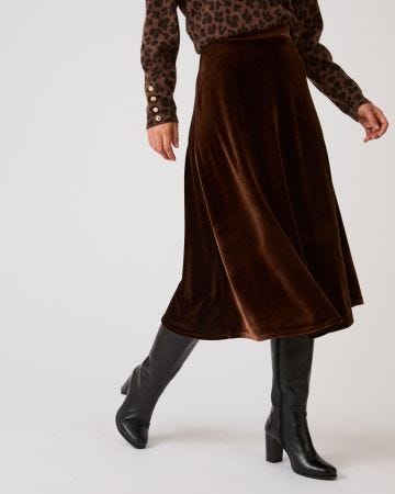 Velour Bias Cut Skirt