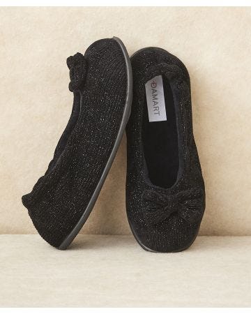 Bow Trim Ballerina Slippers 