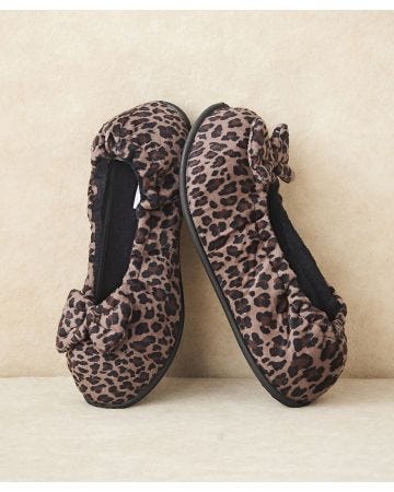 Bow Trim Ballerina Slippers