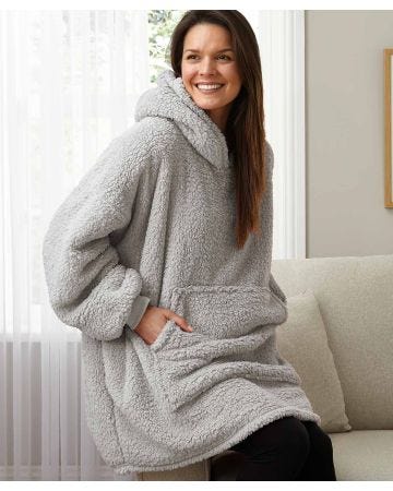 Oversized Adult Teddy Fleece Hoodie