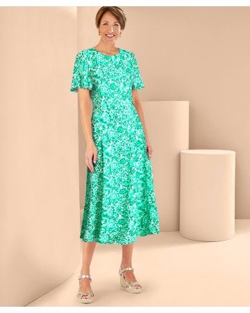 Crinkle Printed Dress 
