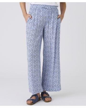 Wide-leg Crinkle Trousers 