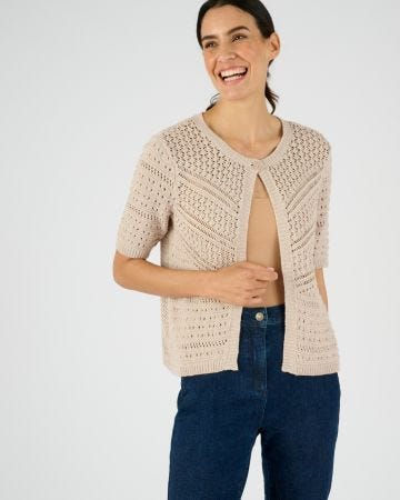 Pointelle Cotton Cardigan 