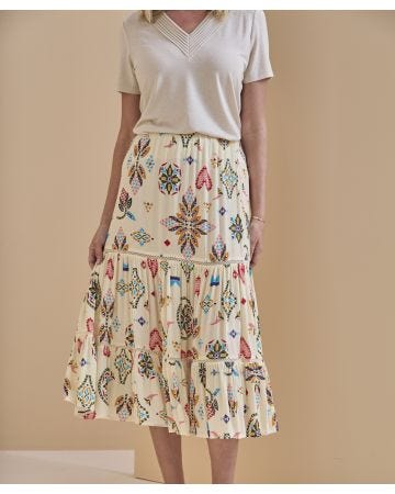 Printed Crinkle Skirt