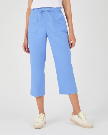 Crop Cotton Rich Pull-on Trousers 