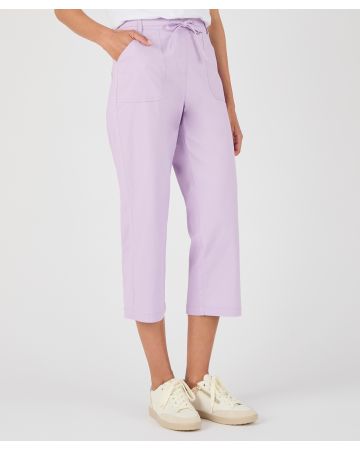 Crop Cotton Rich Pull-on Trousers 