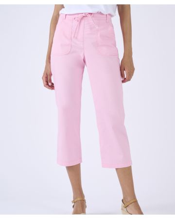Crop Cotton Rich Pull-on Trousers 