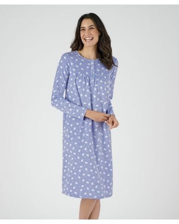 Leaf Print Fleece Nightdress