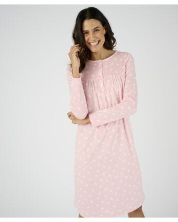 Leaf Print Fleece Nightdress