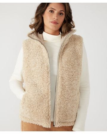 First Avenue Borg Lined Padded Gilet