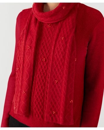 First Avenue Cable Knit Pearl Scraf