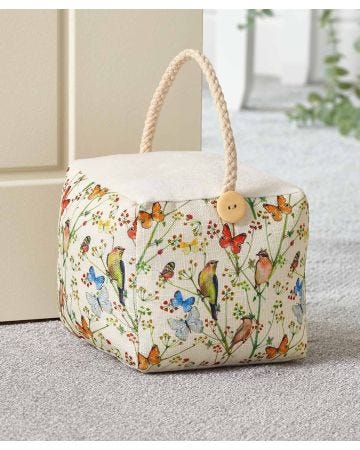 Floral Bird Print Doorstop