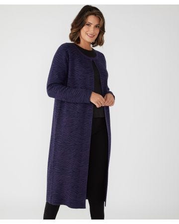 First Avenue Zebra Print Edge to Edge Cardigan
