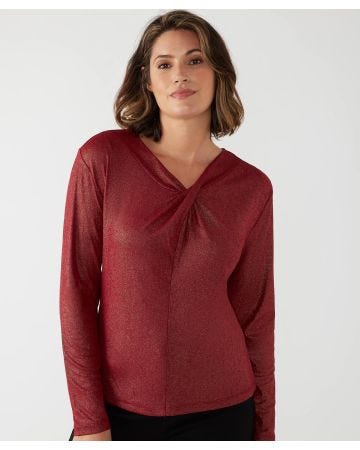 First Avenue Sparkle Twist Front Top