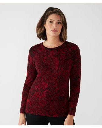 First Avenue Long Sleeved Print Jumper