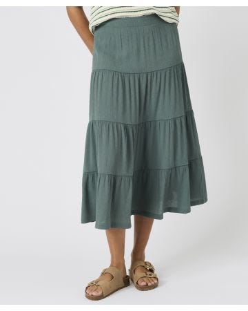 Crinkle Tiered Skirt