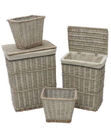 4 Willow Laundry Baskets & Bins