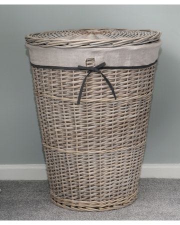 Round Willow Laundry Basket