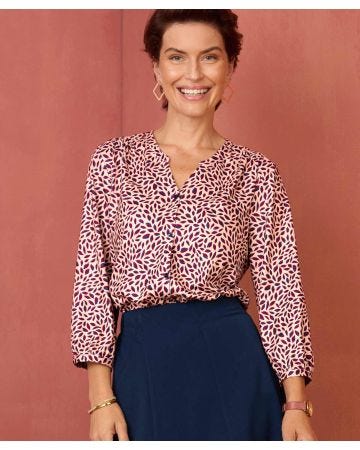 Print Brushed Finish Blouse