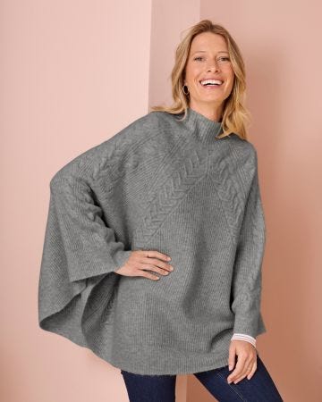 Thermolactyl Cable Detail Poncho