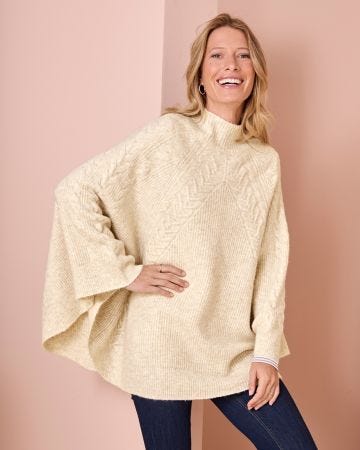 Thermolactyl Cable Detail Poncho 