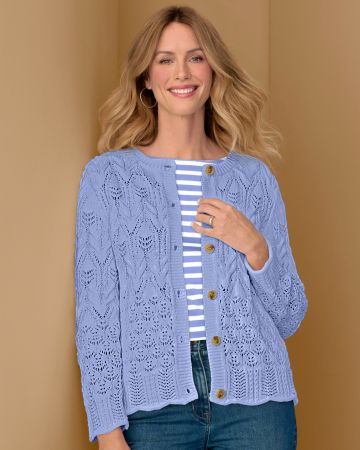 Pointelle Look Cardigan 