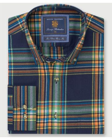 Brook Taverner Plaid Check Casual Long Sleeve Shirt