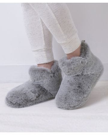 Totes Ladies Faux Fur Boot Slippers