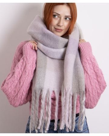 Totes Ladies Chunky Check Woven Blanket Scarf