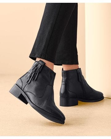 Tassel Trim Ankle Boots