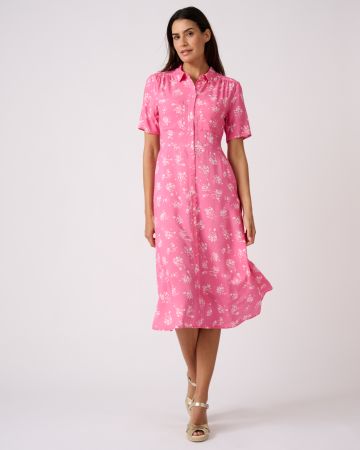 Floral Print Shirt Dress 
