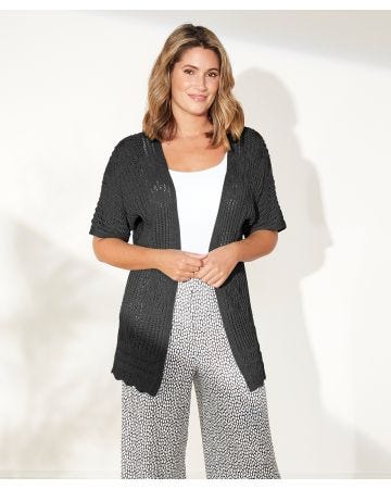 First Avenue - Crochet Short Length Cardigan