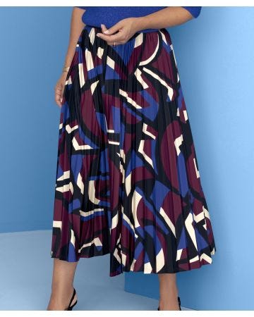 Printed Pleated Skirt