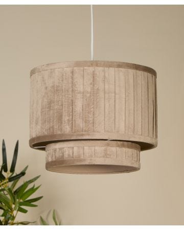 2 TIER 30CM VELVET WIDE PLEAT SHADE