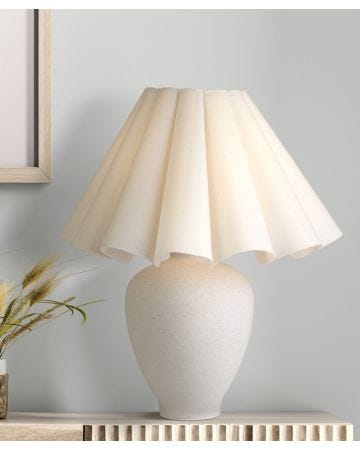 Ceramic Lamp With Scallop Edge Shade