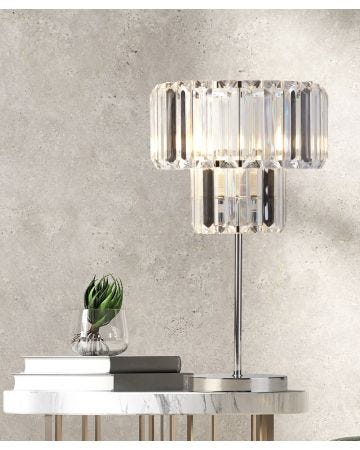 Chrome And Clear Acrylic Table Lamp