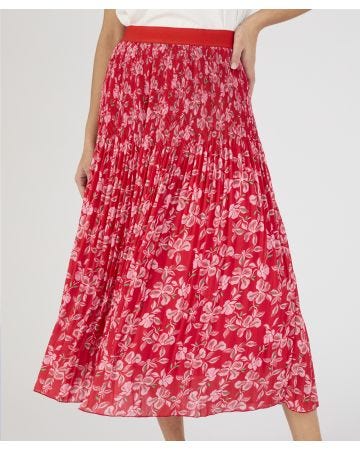 Pleated Print Skirt