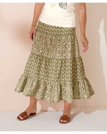 Print Tiered Skirt
