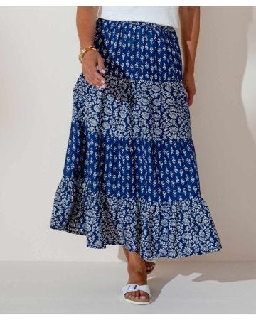 Print Tiered Skirt 