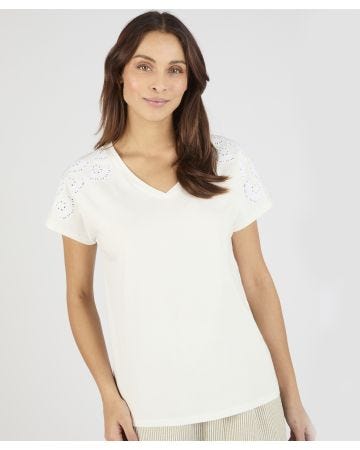 Broderie Anglaise Detail T-shirt