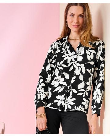 Printed Crinkle Blouse