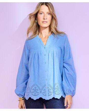 Broderie Anglaise Cotton Blouse