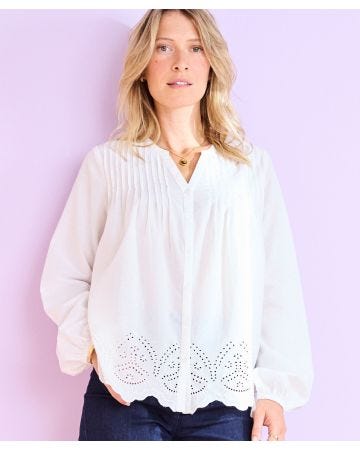 Broderie Anglaise Cotton Blouse 
